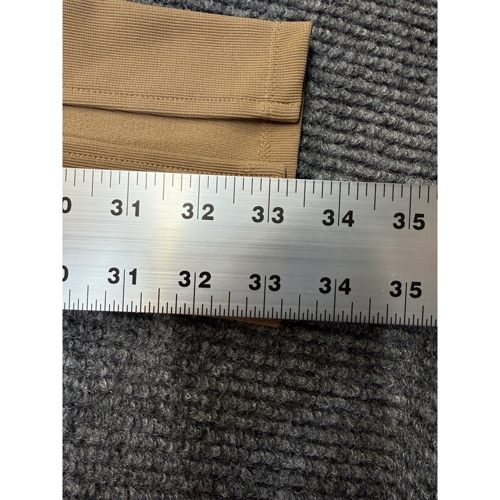 Zara Ottoman Leggings Womens Medium High Waist Stretch Slit Front Color Camel - Picture 9 of 16